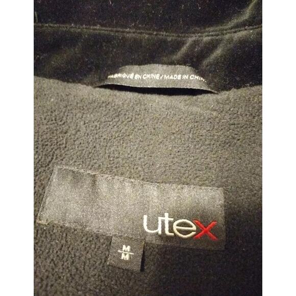 Utex Suede Trim Quilted Riding Black Fleece Lined Full Zip Jacket Womens Medium - Picture 9 of 10